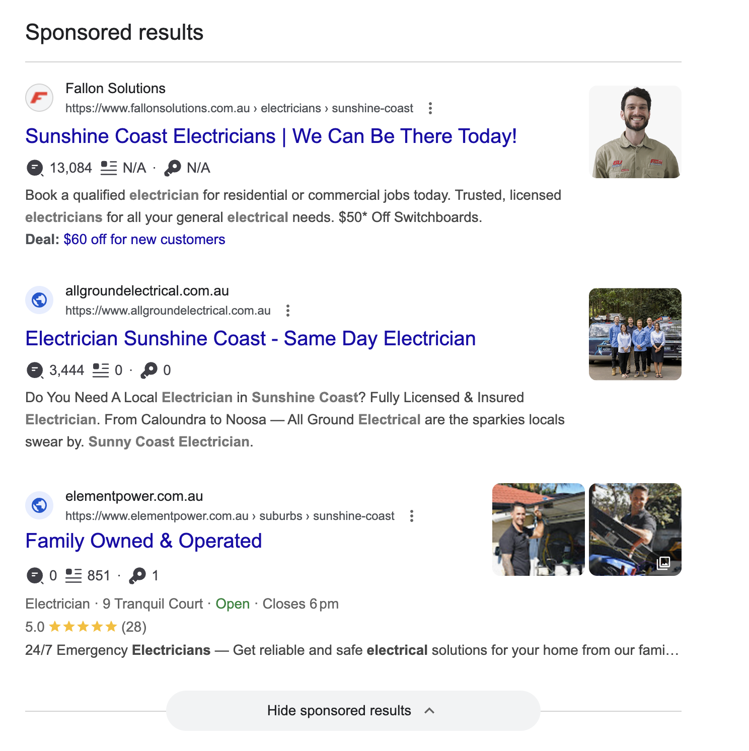 google ads for tradies